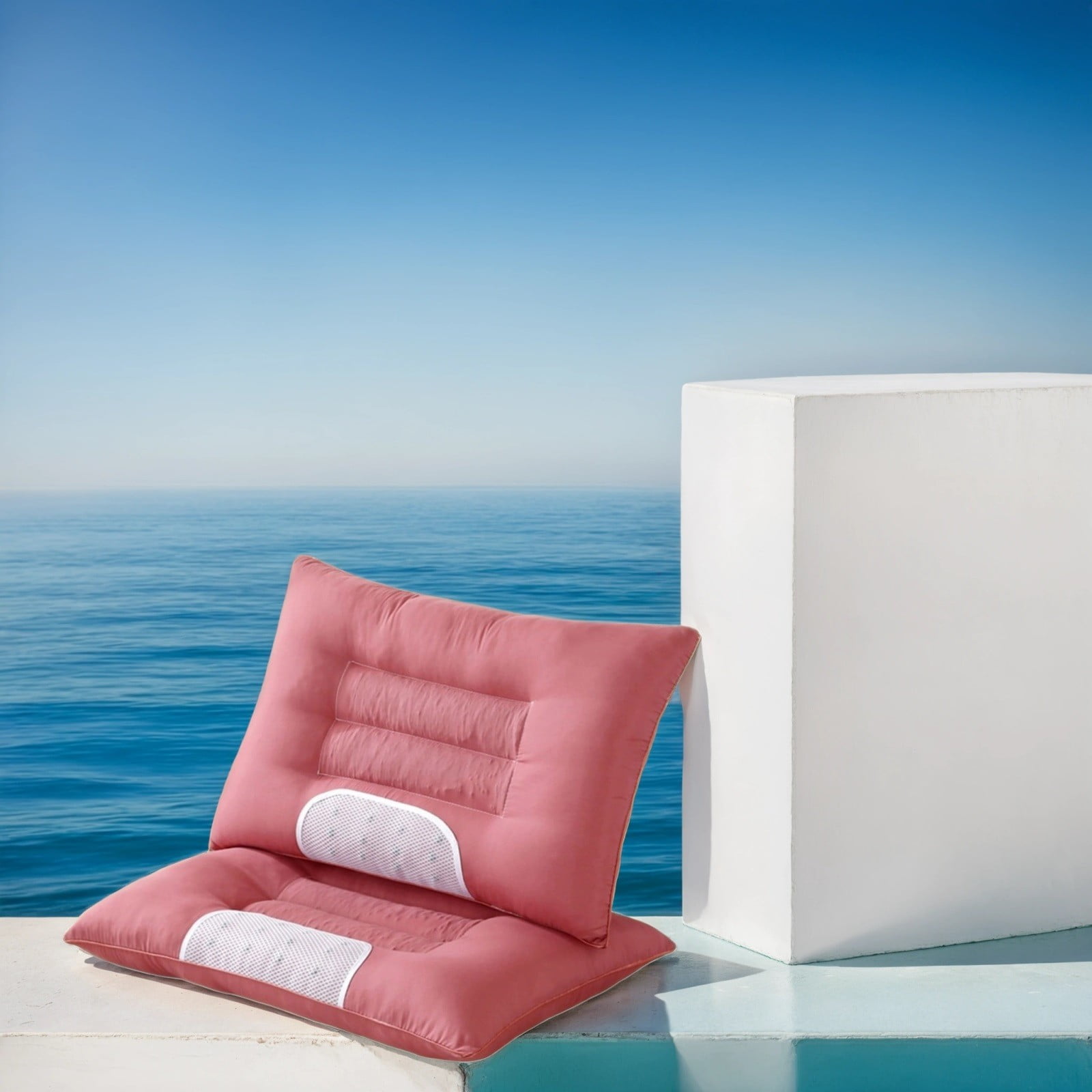 Nkmbld Memory Foam Pillows Luxury Fluffy Cooling Pillow Hotel Quality for Side, Back, and Stomach Sleepers, Queen Size, Pink