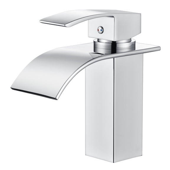 SUMERAIN Modern Bathroom Sink Faucet Single Handle Waterfall Basin Faucet Chrome, Stainless Steel