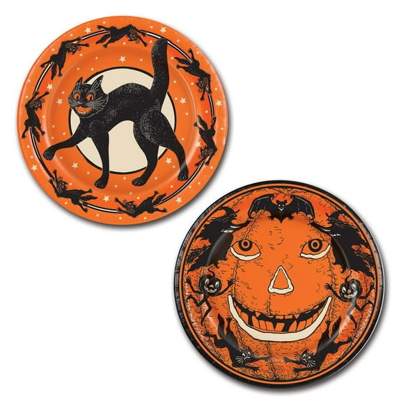 96 Pack Beistle Vintage Halloween Theme Paper Plates 9 inch