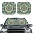 thumbnail image 2 of Haiem Round Mandala1 Car Windshield Sun Shade (2 Pieces) Foldable Windshield Sun Shade Car Accessories for Truck SUV Pickup-Small, 2 of 7