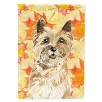 Carolines Treasures CK1846CHF Fall Leaves Cairn Terrier Flag Canvas House Size  Large multicolor