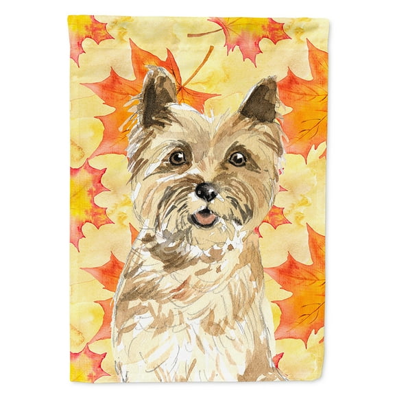 Carolines Treasures CK1846CHF Fall Leaves Cairn Terrier Flag Canvas House Size  Large multicolor