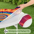 thumbnail image 5 of Colorful Tie Dye Concentric Circles Round Fitted Tablecloth with Elastic Edge,Dining Table Cover Waterproof,Outdoor Round Tablecloth for Camping,Dining,Indoor and Outdoor, 5 of 7