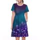 thumbnail image 1 of Easygdp Purple and Green Glitter para Vestido Transpirable de Mujer, Vestido Suelto de Manga Corta con Pliegues y Bolsillos para el Verano, 1 of 6