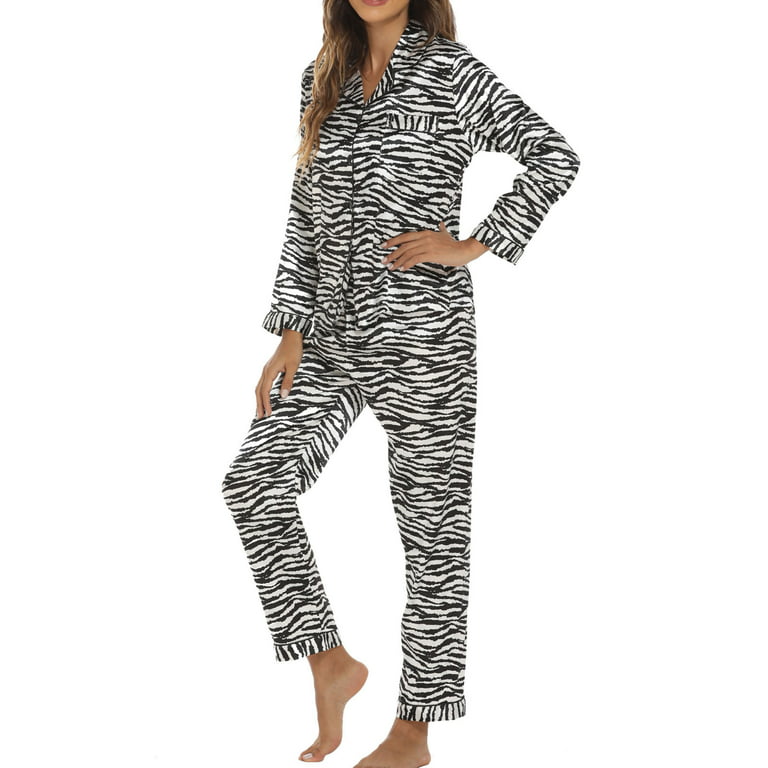 VONCOS Pajamas for Women Set Plus Size- Button Down Long Sleeve