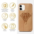 thumbnail image 4 of Case Yard Wooden Case Outside Soft TPU Silicone, Slim Fit Shockproof Wood Protective Phone Cover for Girls Boys Men and Women, Supports Wireless Charging Dripping Diamond Design case for iPhone-11, 4 of 7