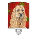 thumbnail image 1 of Carolines Treasures SC9584CNL Buff Cocker Spaniel Rouge Flocons de Neige Vacances Céramique Veilleuse, 1 of 2