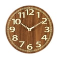 thumbnail image 2 of Reloj de pared luminoso de 30 cm, reloj de grano de madera, reloj analógico, sin tictac, redondo silencioso, 2 of 9