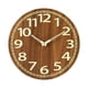 thumbnail image 2 of Reloj de pared luminoso Reloj de grano de madera Decorativo sin tictac para la oficina en el hogar, 2 of 9