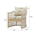 thumbnail image 3 of Hassch Lounge Chair with Removable Cushion, Single Sofa Chair with Metal Frame, Indoor & Outdoor Reading Chair for Patio, Garden, Yard, Beige & Natural, 3 of 9