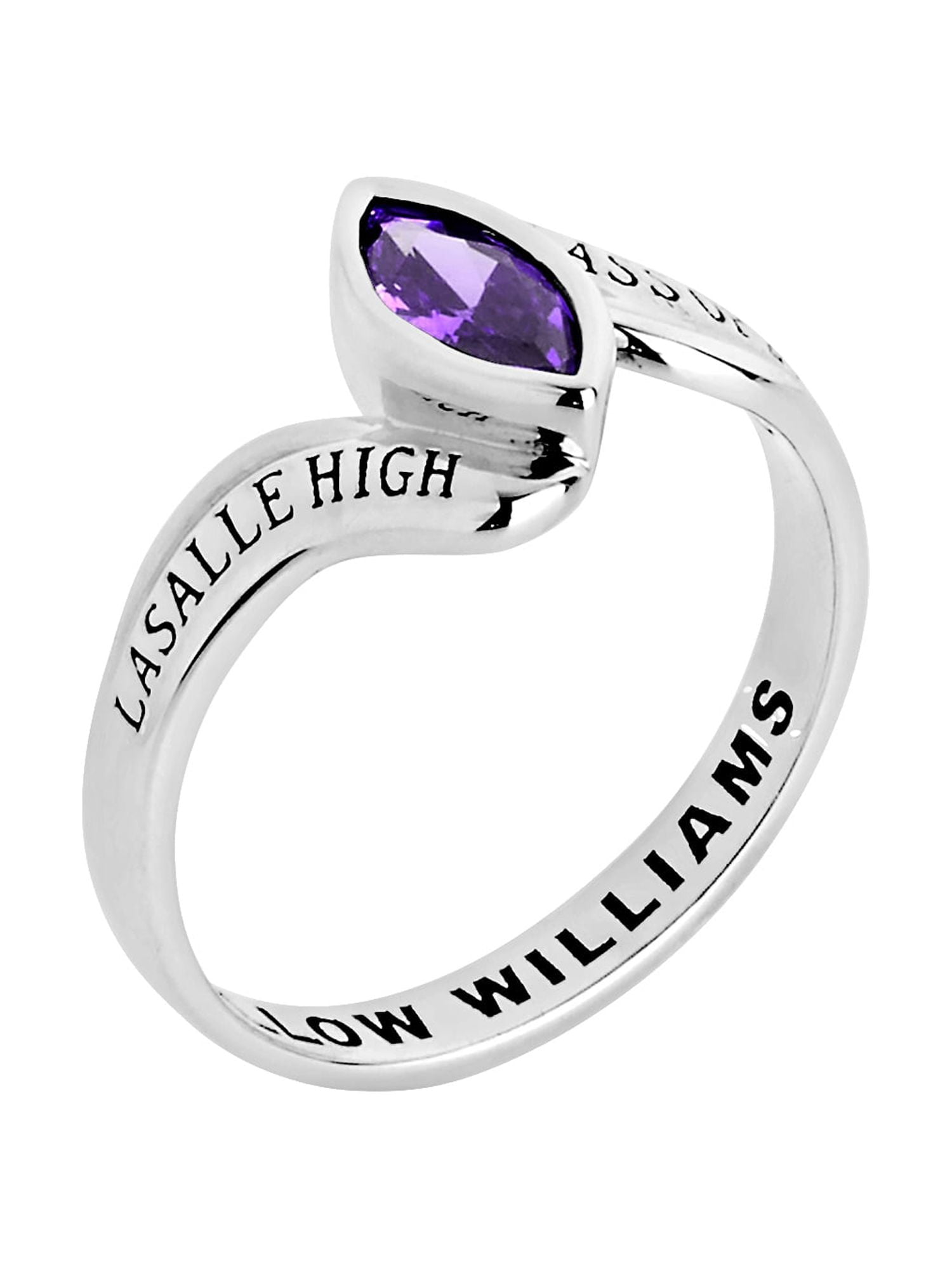 Order Now for 2025 Graduation, Freestyle Women's Bypass Princess Cut Birthstone Fashion Class Ring, Sterling Silver, Personalized, High School or College
