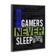 thumbnail image 4 of Stupell Industries Gamers Never Sleep Typography Painting Black Floater Framed Art Print Wall Art, 25 x 31, 4 of 10