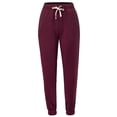thumbnail image 1 of A2Y Women's Soft Fleece Drawstring Elastic Waist Stretch Pockets Joggers Sweatpants Dark Burgundy S, 1 of 3