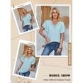 thumbnail image 7 of Nlife Women Floral Cut-out Scalloped Neck Ruffle Short SleeveT-Shirt, 7 of 7