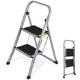 thumbnail image 6 of ZENY 2 Step Ladder Portable Folding Step Stool with Handgrip Anti-Slip, Wide Platform Steps, Gray, 6 of 11