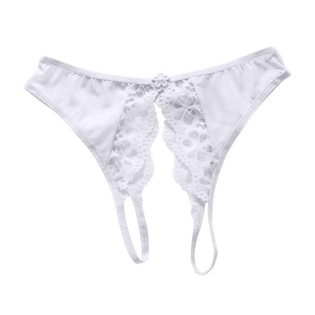 

zuwimk Panties For Women Sexy Womens Sexy G-String Lace Thongs Panties Underwear Low Rise T-Back Underpants White One Size