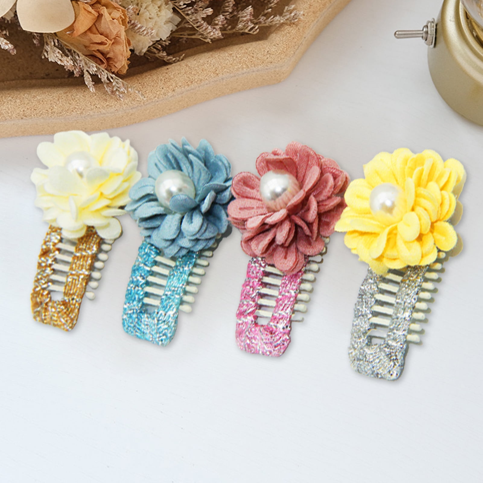 10Pcs Pet Hair Clips Cute Floral Shape Pet Hairpin Dog Cat Puppy Hair Headdress Pet Hair Grooming Accessories with Clips