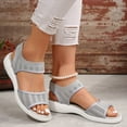 thumbnail image 6 of BYHONG Women's Thick Sole Wedge Sandals - Breathable Fashionable Beach Sandals for Women, Comfortable Summer Slide Sandals Grey 7, 6 of 6