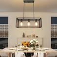 thumbnail image 4 of Depuley 3-Light Industrial Iron Mesh Cage Pendant Light, Pendant Lamp for Dining Room, Kitchen Island, 3 E26 LED Bulbs Included, 4 of 8