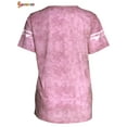 thumbnail image 4 of Spencer Women's Tie Dye Print Short Sleeve T-Shirt Round Neck Summer Casual Loose Blouses Tunic Tops Plus Size "Pink, XL", 4 of 6