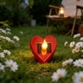 thumbnail image 1 of Solar Powered Heart Shaped Flameless Candle Lights All Weather Resistants Outdoor Decorative Lights For Patio Camping Party And Holiday Decoration, 1 of 7
