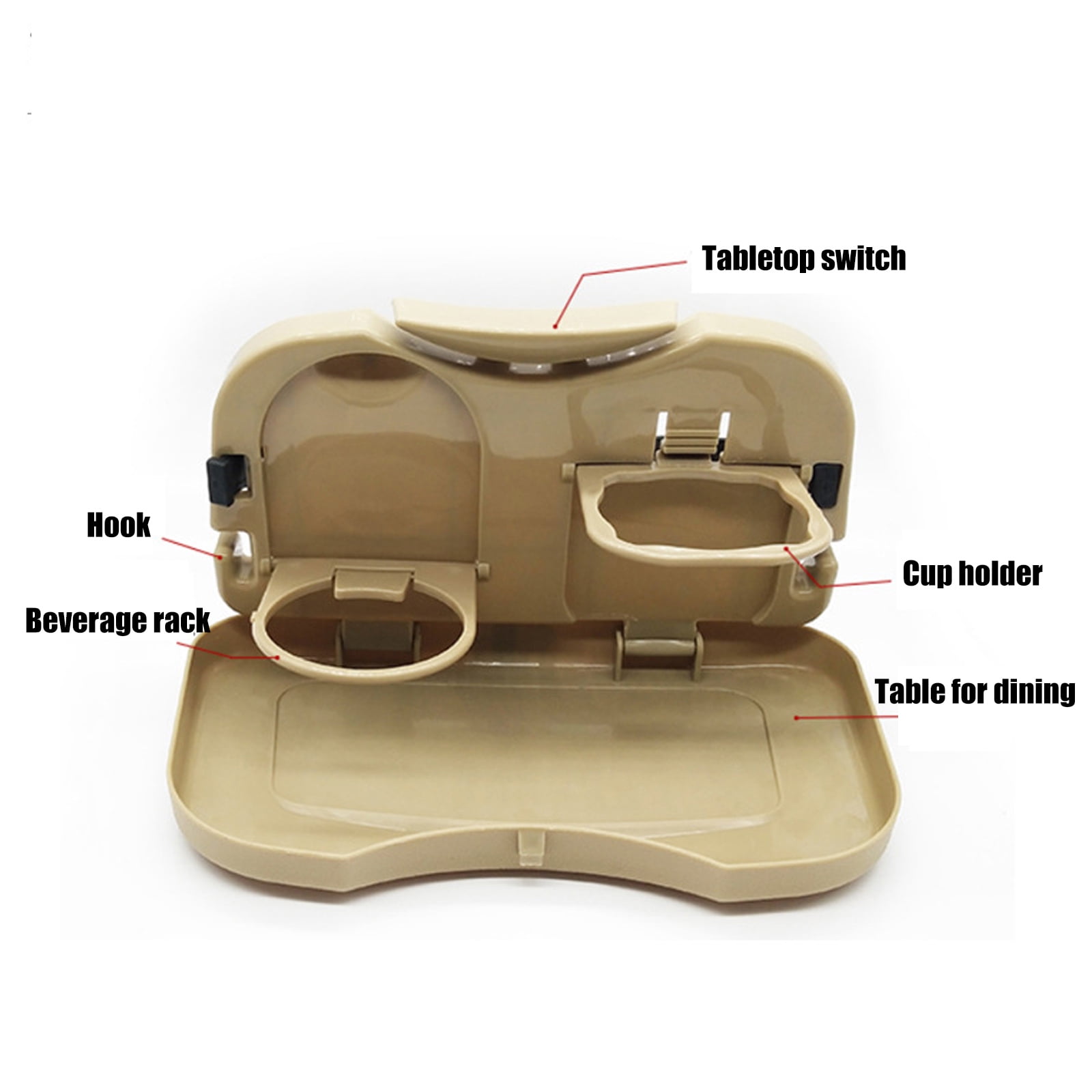 Car Backseat Table Tray With Secure Fastening Systems For Stable Multipurpose Use In Travel Commute Scenarios