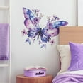 thumbnail image 6 of Wall Decor Clearance Purple Butterfly Flower Wall Sticker Removable Peel & Stick Suitable for Living Room Bedroom Decorative Wall Decoration Wall Landscaping Decorative Wall Stickers Purple, 6 of 7