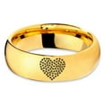 thumbnail image 2 of Tungsten Bear Paw Heart Shaped Emoji Band Ring 7mm Men Women Comfort Fit 18k Yellow Gold Dome Polished, 2 of 4