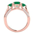 thumbnail image 3 of Mauli Jewels Rings for Women 1.56 Carat Diamond And Round Shaped Emerald Ring prong 10K Rose Gold, 3 of 6