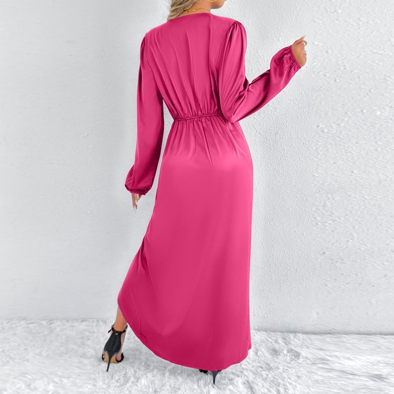princess polly baby blue dress V-neck Black and Hot Pink Ruffle Tiered Long Dress – PollyBoutique