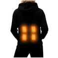 thumbnail image 5 of Hueook Heated Jacket Women Women's Solid Color Long Sleeved Jackets Double Pocket Zipper Hooded Casual Outwear Black 5X, 5 of 9
