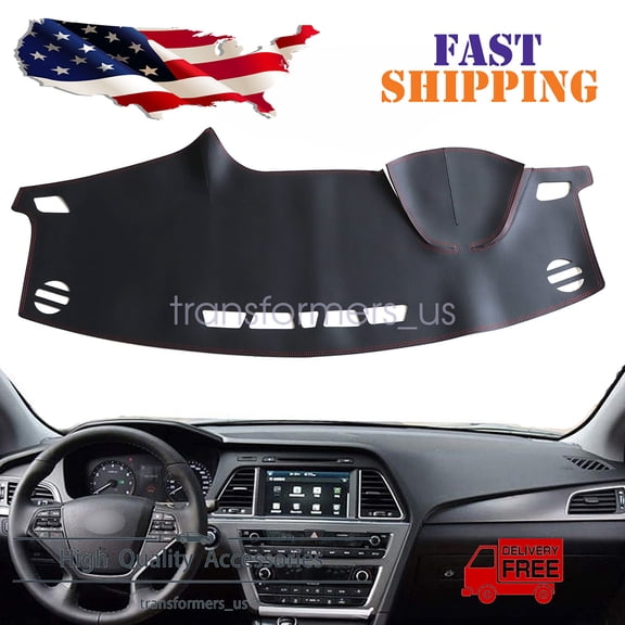 Leather Dashboard Cover Mat Non-Slip Pad Carpet Sunshield Protector For Hyundai Sonata 15-2019 Car Dashboard Dash Cover Protector Mat Pad