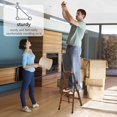 thumbnail image 2 of LUISLADDERS 2 Step Ladder Woodgrain Aluminum Folding Step Stool Sturdy Lightweight Ladders, 2 of 9