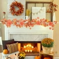 thumbnail image 6 of Moocorvic Fall Garland Party Artificial Maple Leaves Autumn Garland Hanging Fall Vines Table Decorations Front Door Fireplace, 6 of 7