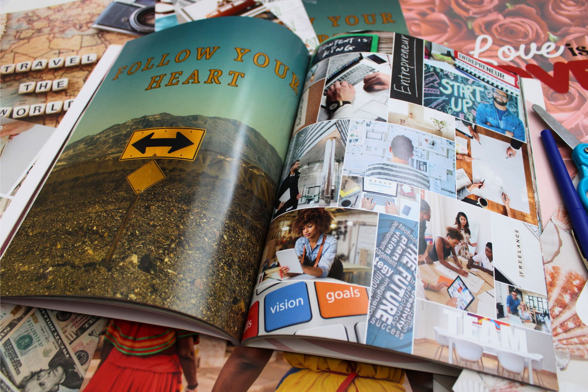 DIY Vision Board Magazine, Cut and Paste Inspiration with 500+ Images, Affirmations and Motivation