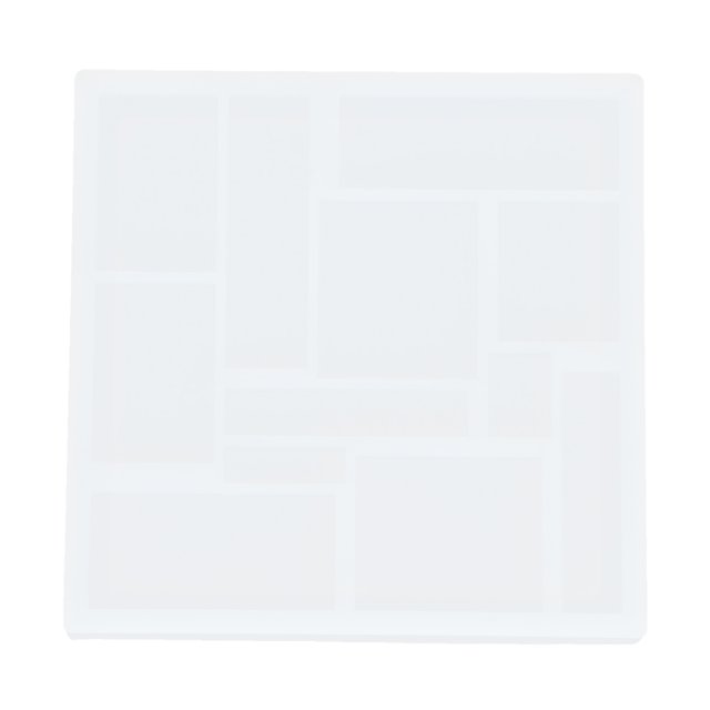 Molde de silicona para rompecabezas, bandeja de molde para juego de rompecabezas geométrico de 12 agujeros para manualidades epoxi DIY