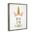 thumbnail image 4 of Stupell Industries You Are Magic Unicorn Horn Fairy Tales & Fantasy Painting Gray Floater Framed Canvas Art Print Wall Art, 25 x 31, 4 of 10