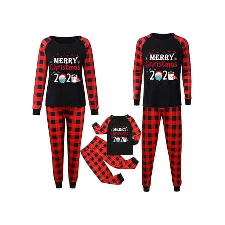 

Peyakidsaa Family Christmas Pajamas Sets Xmas Parent-Child Nightwear Sleepsuit Loungewear