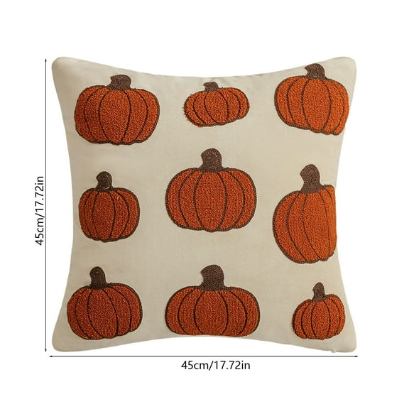 Pumpkin Halloween Pillow Cover Autumns Embroidery Loop Velvet Embroidery Pillow Cover Sofa Cushion Cushions