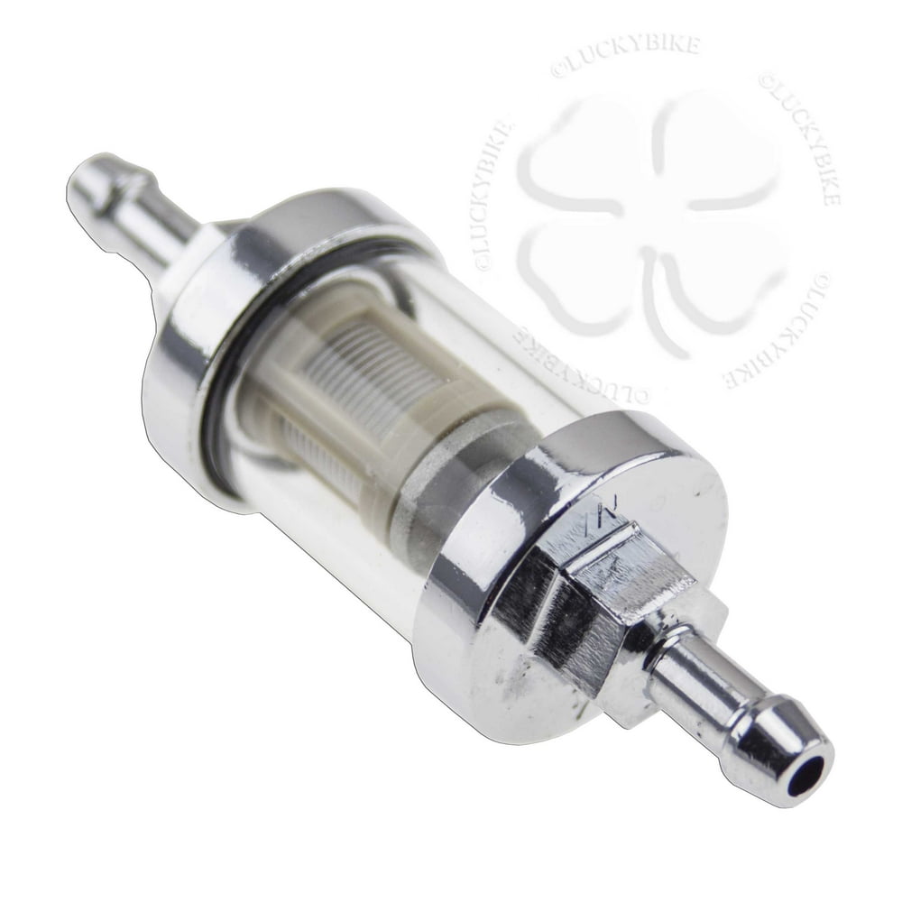 Fuel Filter Glass Chrome Universal 6mm 1/4 Inch Rear Screen ReUsable