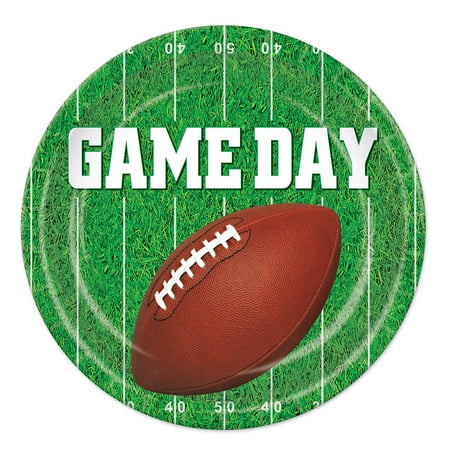 Beistle Football Game Day Round Plates, 9", Multicolor