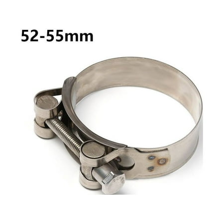 1pc Useful Exhaust Hardware Repair Tool Welding Stainless Steel T Bolt Hose Clamps Pipe Clip 52-55MM
