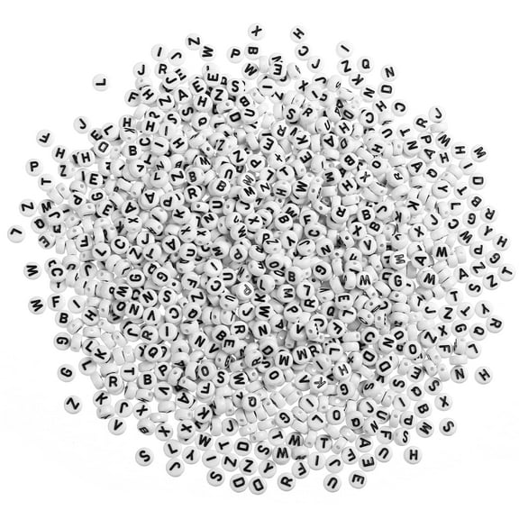 Naler 1200 Pcs Alphabet Letter Beads, 6mm Round A~Z Assorted plastic Spacer Beads for Adult Kids Jewelry Making,DIY Arts Crafts,Unisex