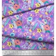 thumbnail image 2 of Soimoi Purple Cotton Duck Fabric Artistic Leaf & Floral Decor Fabric Printed Yard 42 Inch Wide, 2 of 3