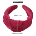 thumbnail image 2 of Unique Bargains 1 Pcs Velvet Wide Knotted Hairband for Women Hairband Hair Hoop Hair Accessories Rose Red, 2 of 7