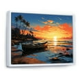 thumbnail image 2 of Designart "At Dusk Coastal tropical Boat painting IV" Nautical & Beach Floater Framed Canvas Print, 2 of 7