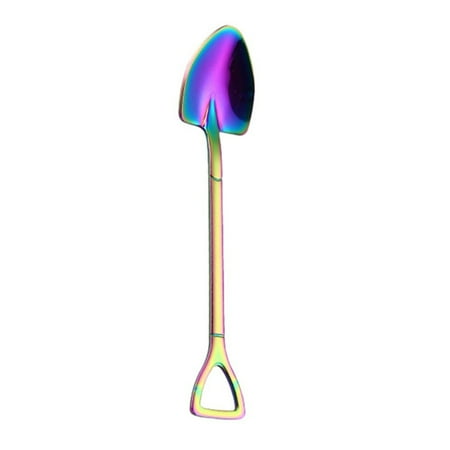 

SANWOOD Durable Stainless Steel Colorful Shovel Shape Handle Mixing Spoon Drinking Tool