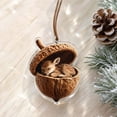 thumbnail image 5 of Christmas Acorn Shaped Animal Ornament 2D Hanging Pendant Woodland Tree Decor Random Cord Design A, 5 of 5
