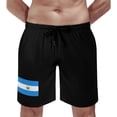 thumbnail image 4 of Men's Swim Trunks El Salvador Flag Comfortable Swim Shorts,Drawstring Elastic Waist and Pockets Beach Shorts for L S-3XL, 4 of 7
