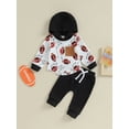 thumbnail image 2 of Bagilaanoe 2PCS Baby Boy Pants Set Toddler Print Long Sleeve Hoodie Sweatshirt Tops +  Sweatpants 6M 12M 18M 24M 3T Kids Casual Sweatsuits, 2 of 8